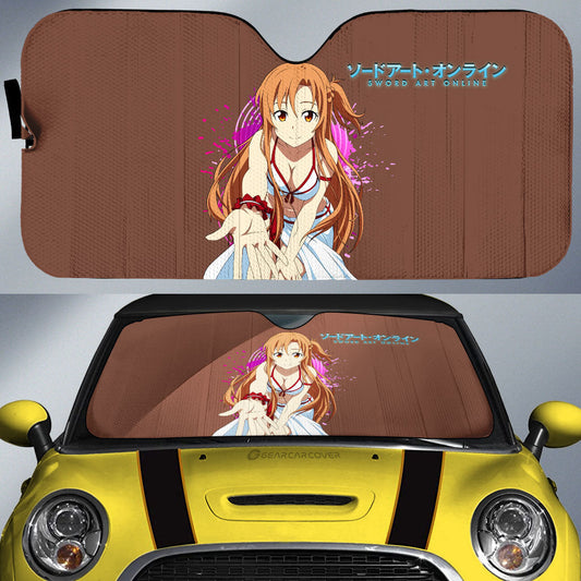 Anime Waifu Girl Asuna Yuuki Car Sunshade Custom Sword Art Online Anime Car Accessories - Gearcarcover - 1