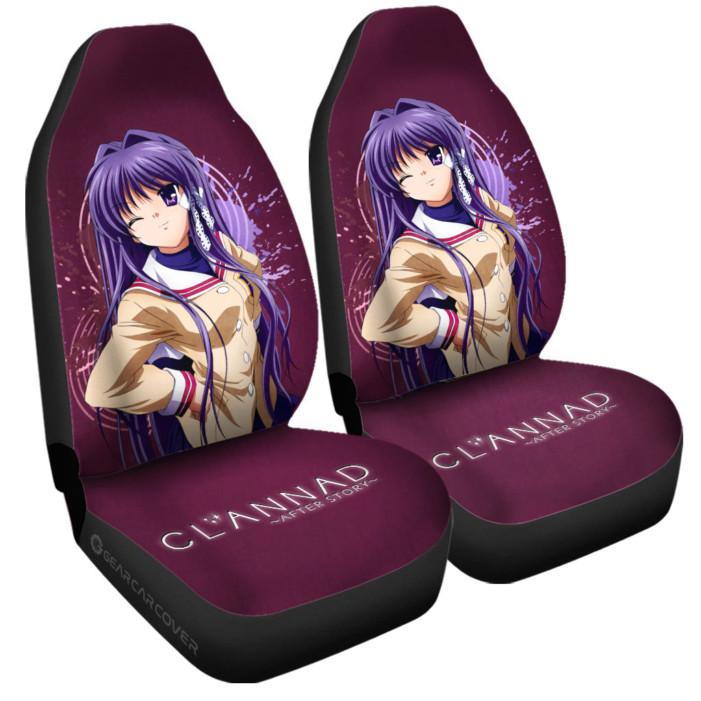 Anime Waifu Girl Kyou Fujibayashi Car Seat Covers Custom Clannad Anime Car Accessories - Gearcarcover - 3