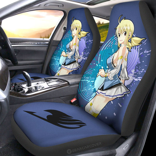 Anime Waifu Girl Lucy Heartfilia Car Seat Covers Custom Fairy Tail Anime Car Accessories - Gearcarcover - 2