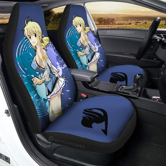 Anime Waifu Girl Lucy Heartfilia Car Seat Covers Custom Fairy Tail Anime Car Accessories - Gearcarcover - 1