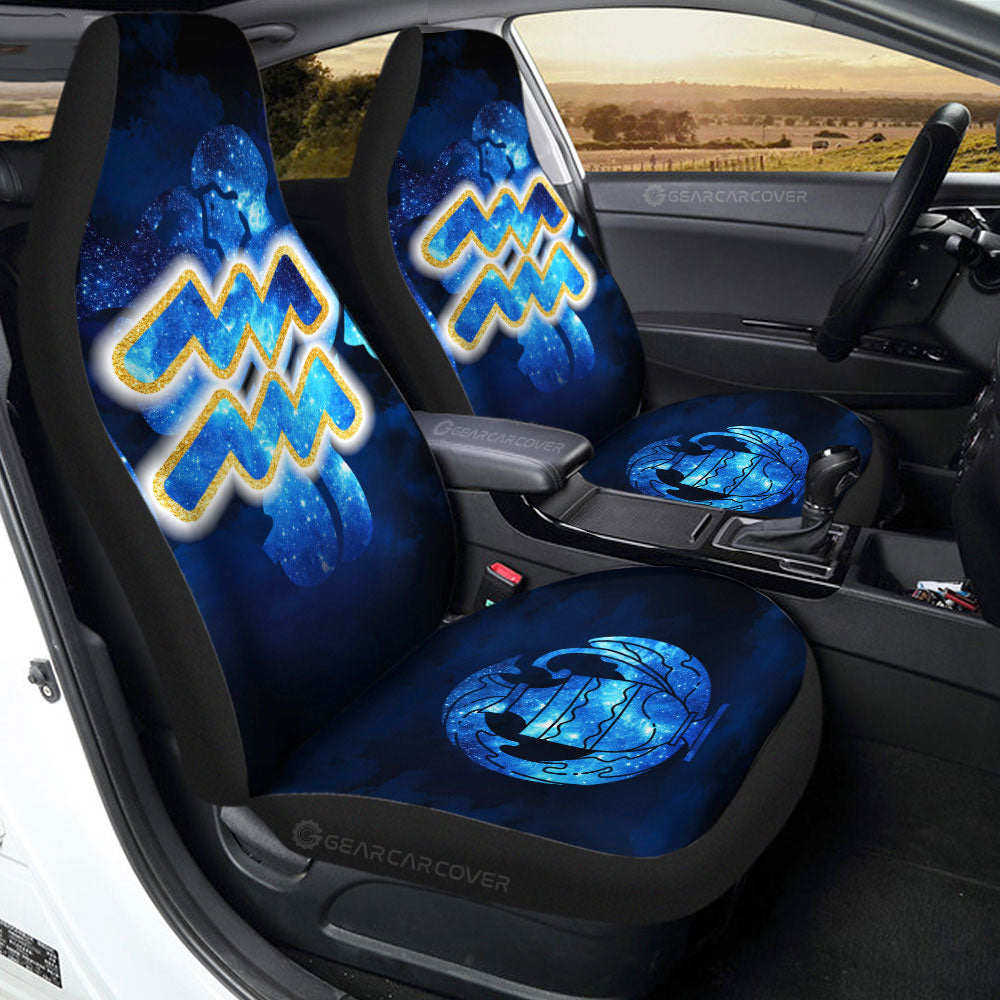 Aquarius Car Seat Covers Custom Name Zodiac Car Accessories - Gearcarcover - 3