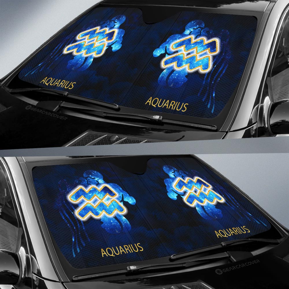 Aquarius Car Sunshade Custom Zodiac Car Interior Accessories - Gearcarcover - 3