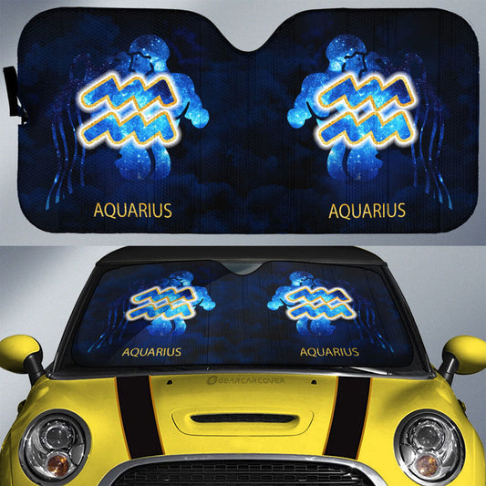 Aquarius Car Sunshade Custom Zodiac Car Interior Accessories - Gearcarcover - 1