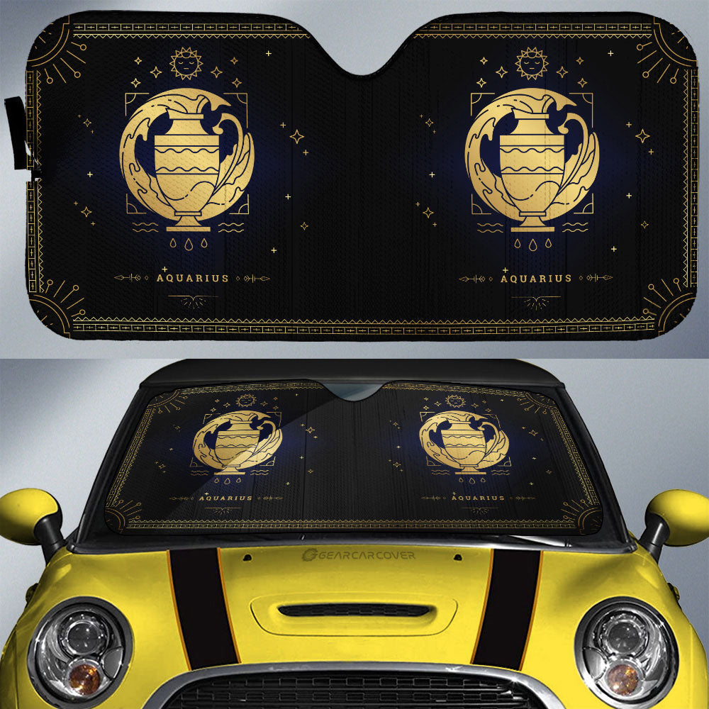 Aquarius Car Sunshade Custom Zodiac Car Interior Accessories - Gearcarcover - 1