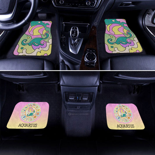 Aquarius Colorful Car Floor Mats Custom Zodiac Car Accessories - Gearcarcover - 2