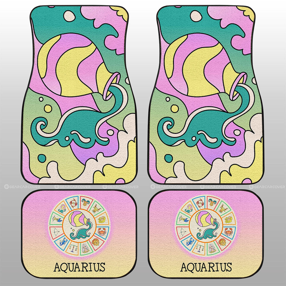 Aquarius Colorful Car Floor Mats Custom Zodiac Car Accessories - Gearcarcover - 1
