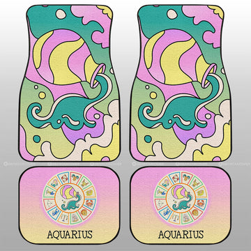 Aquarius Colorful Car Floor Mats Custom Zodiac Car Accessories - Gearcarcover - 1