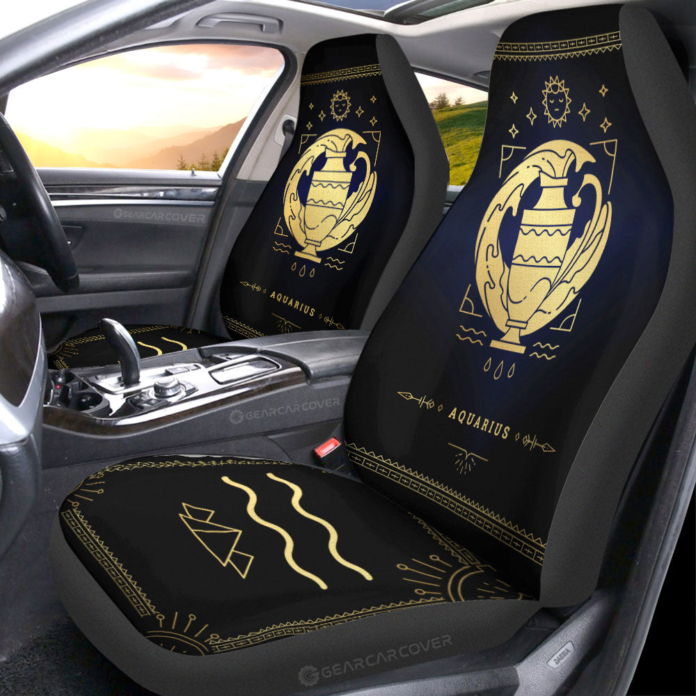 Aquarius Colorful Car Seat Covers Custom Zodiac Car Accessories - Gearcarcover - 4