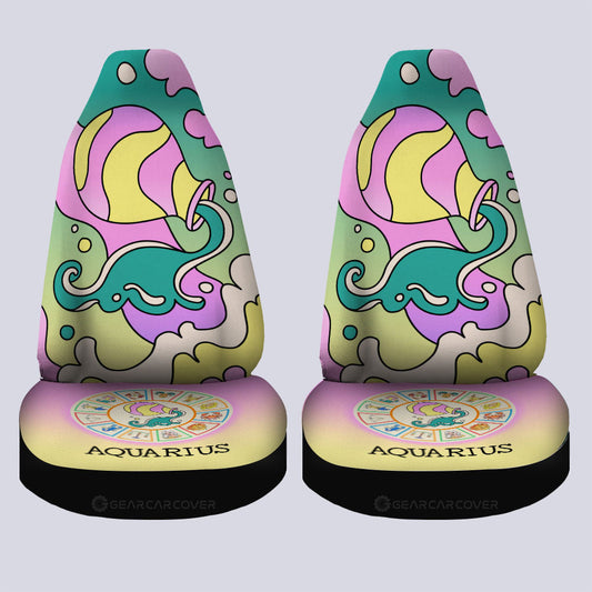 Aquarius Colorful Car Seat Covers Custom Zodiac Car Accessories - Gearcarcover - 2