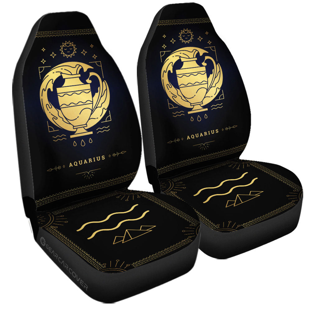 Aquarius Colorful Car Seat Covers Custom Zodiac Car Accessories - Gearcarcover - 1