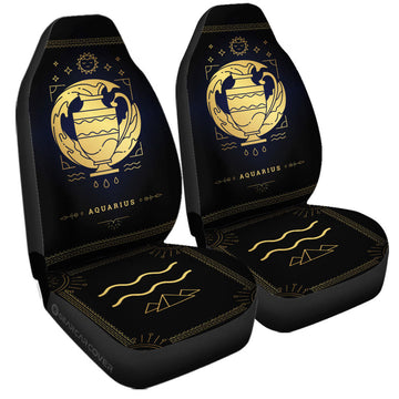 Aquarius Colorful Car Seat Covers Custom Zodiac Car Accessories - Gearcarcover - 1