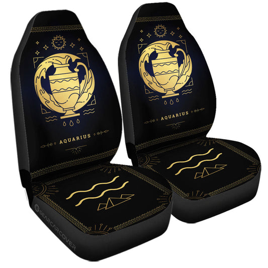 Aquarius Colorful Car Seat Covers Custom Zodiac Car Accessories - Gearcarcover - 1