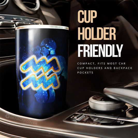 Aquarius Tumbler Cup Custom Name Zodiac Car Interior Accessories - Gearcarcover - 2