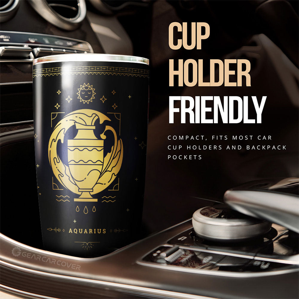 Aquarius Tumbler Cup Custom Zodiac Car Interior Accessories - Gearcarcover - 2