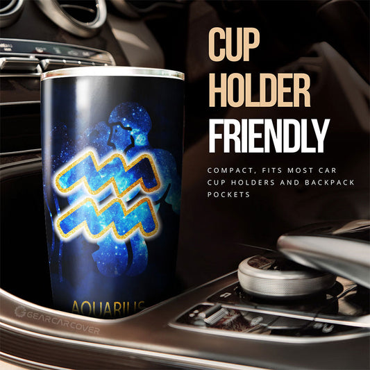 Aquarius Tumbler Cup Custom Zodiac Car Interior Accessories - Gearcarcover - 2