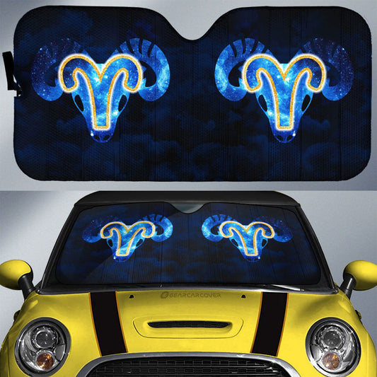 Aries Car Sunshade Custom Name Zodiac Car Interior Accessories - Gearcarcover - 1