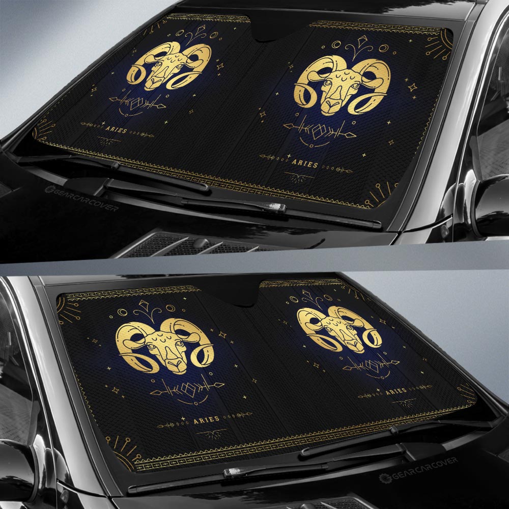 Aries Car Sunshade Custom Zodiac Car Interior Accessories - Gearcarcover - 3