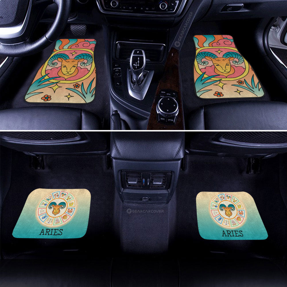 Aries Colorful Car Floor Mats Custom Zodiac Car Accessories - Gearcarcover - 2