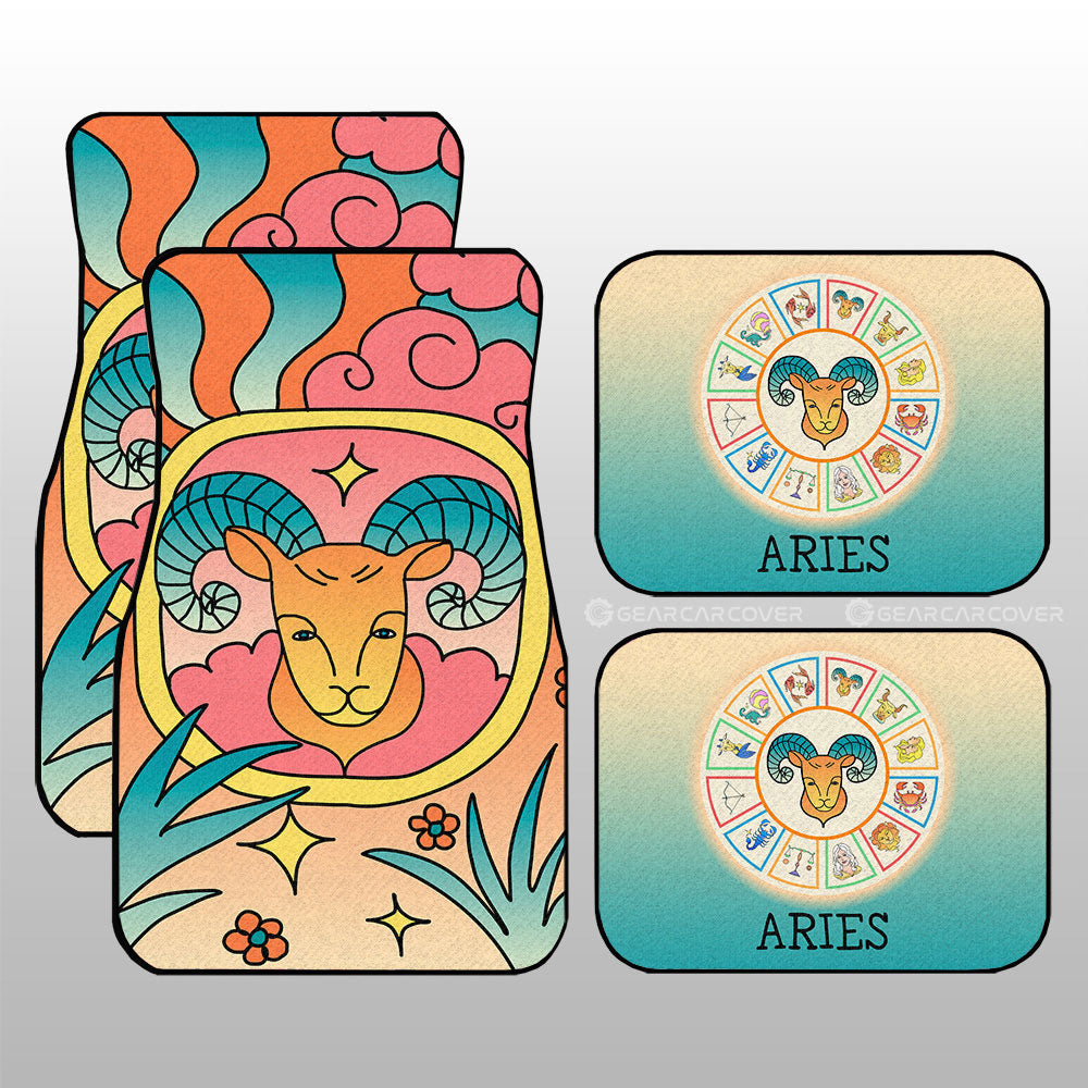 Aries Colorful Car Floor Mats Custom Zodiac Car Accessories - Gearcarcover - 3