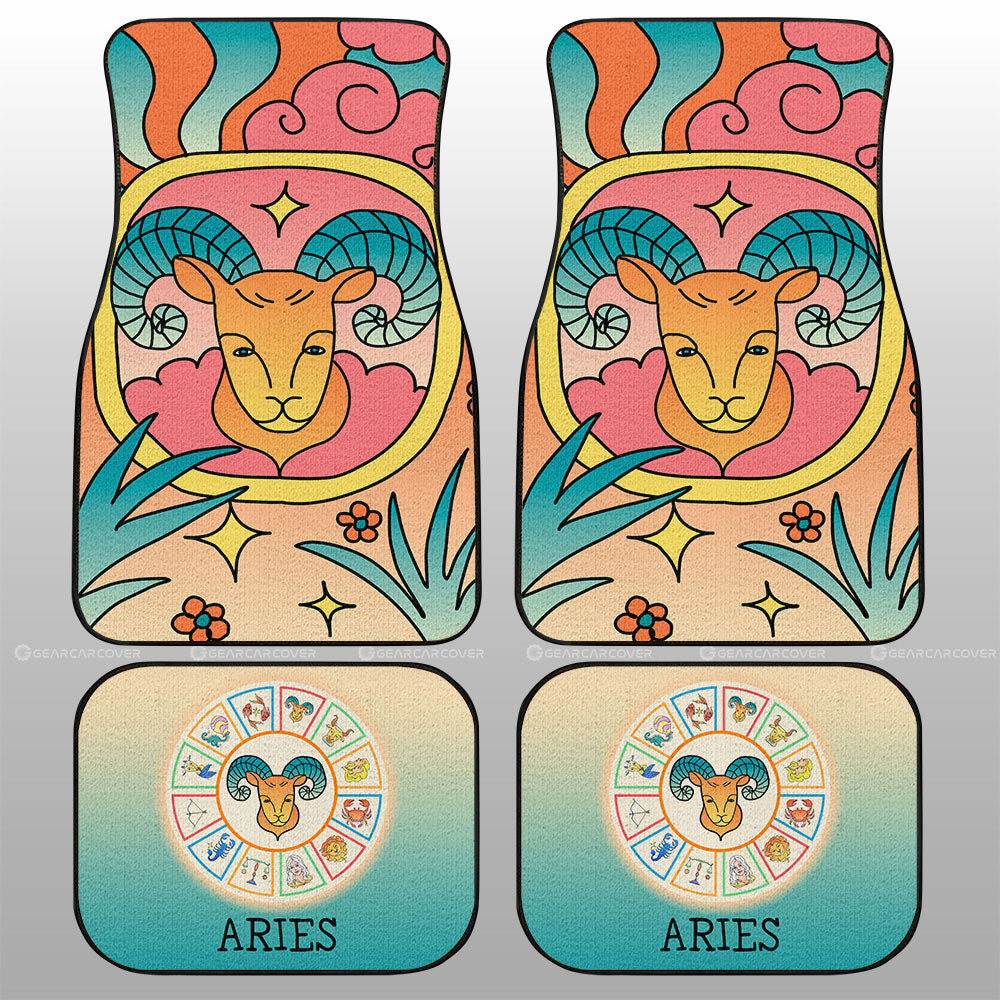 Aries Colorful Car Floor Mats Custom Zodiac Car Accessories - Gearcarcover - 1