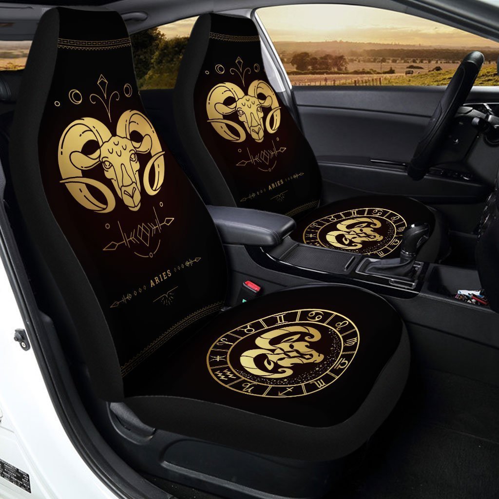 Aries Horoscope Car Seat Covers Custom Birthday Gifts Car Accessories - Gearcarcover - 2