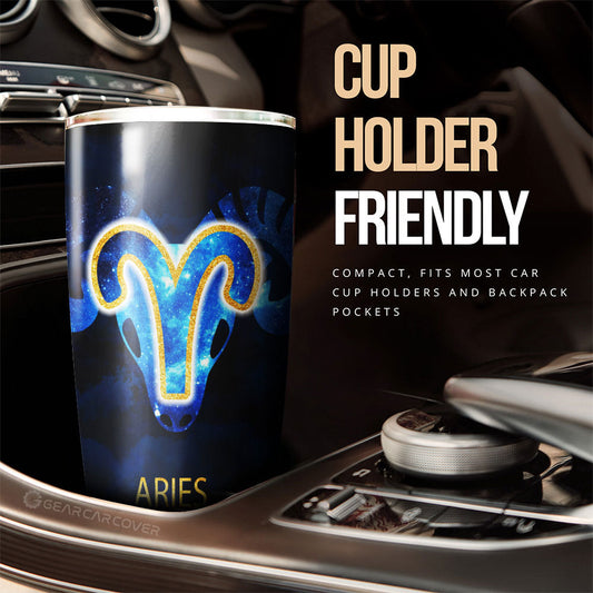 Aries Tumbler Cup Custom Zodiac Car Interior Accessories - Gearcarcover - 2