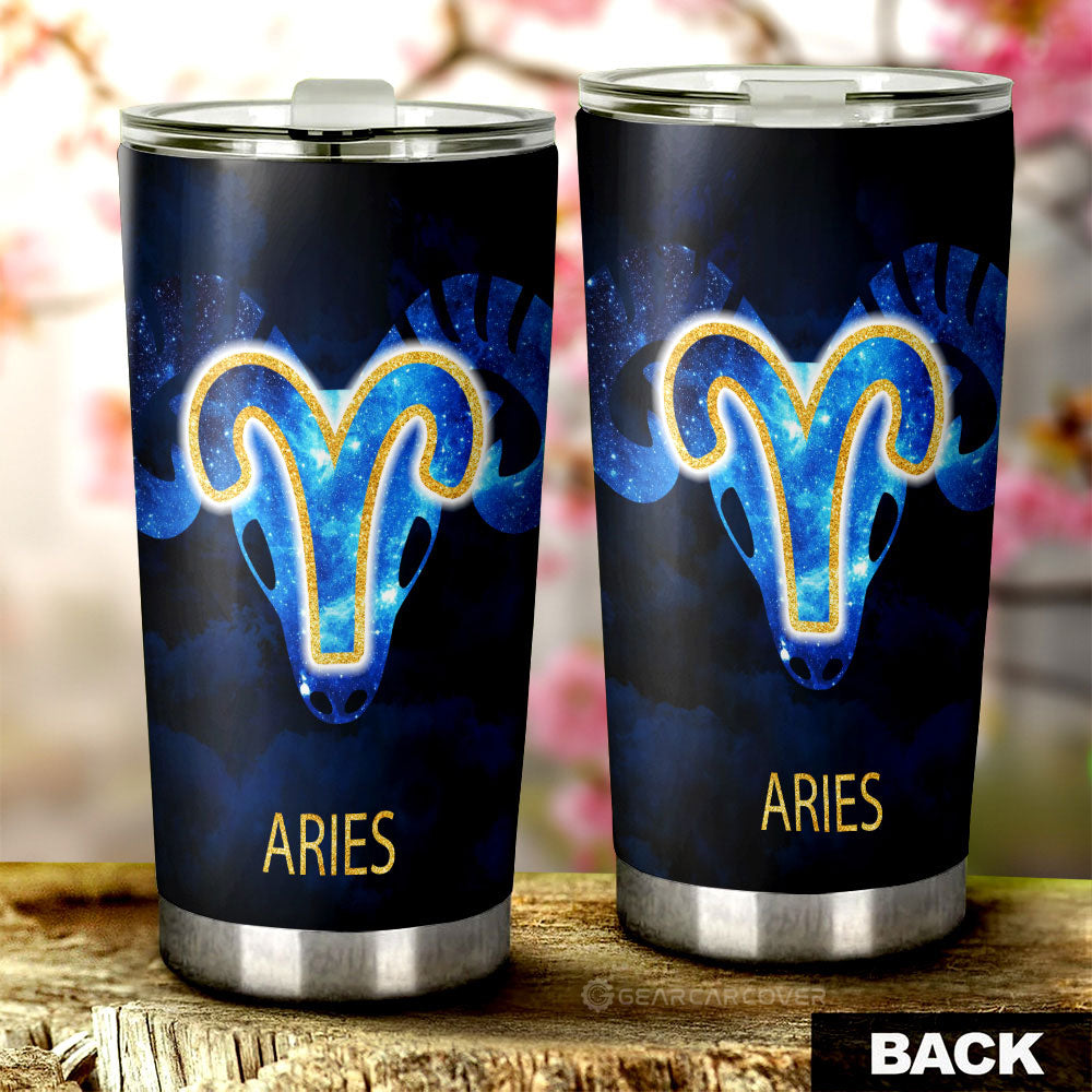 Aries Tumbler Cup Custom Zodiac Car Interior Accessories - Gearcarcover - 3