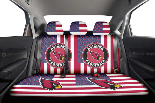 Arizona Cardinals Car Back Seat Cover Custom US Flag Style - Gearcarcover - 2