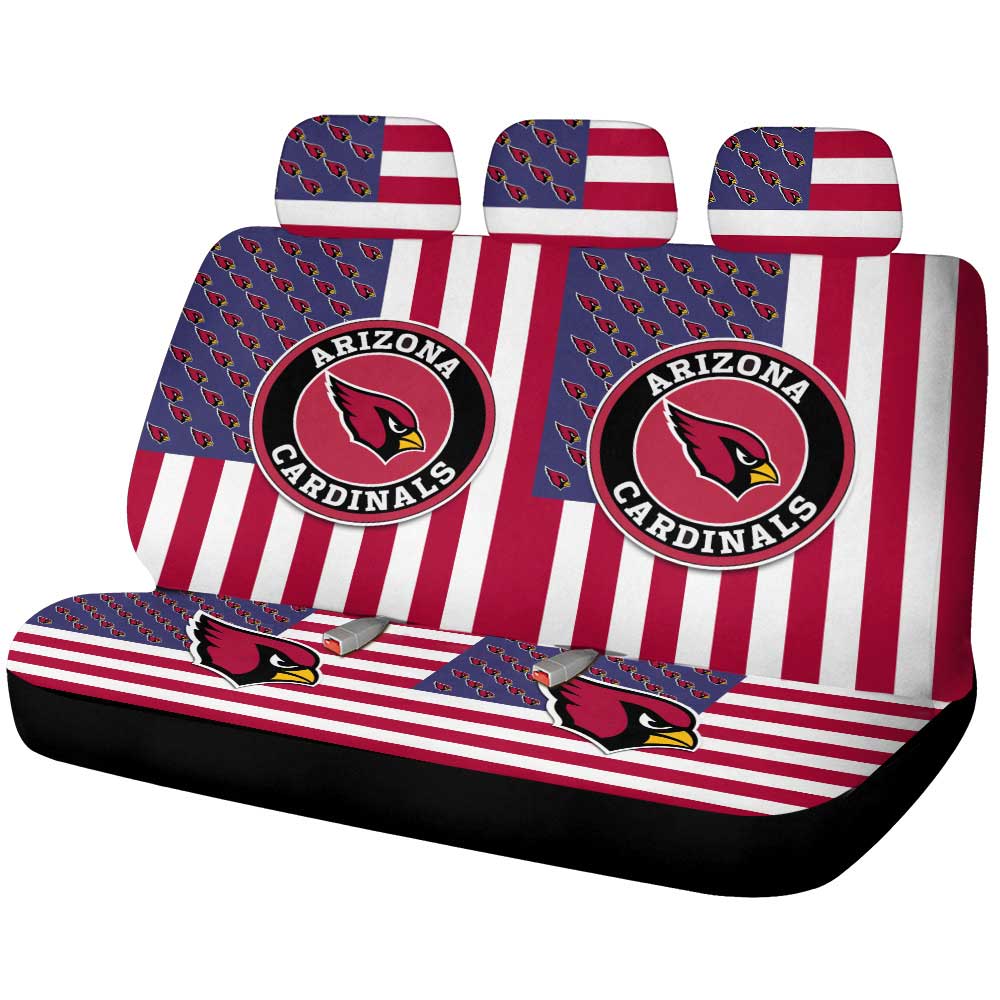 Arizona Cardinals Car Back Seat Cover Custom US Flag Style - Gearcarcover - 1