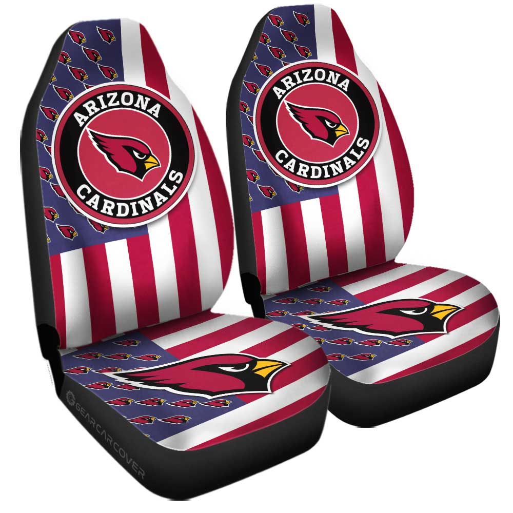 Arizona Cardinals Car Seat Covers Custom US Flag Style - Gearcarcover - 3