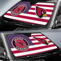 Arizona Cardinals Car Sunshade Custom US Flag Style - Gearcarcover - 2