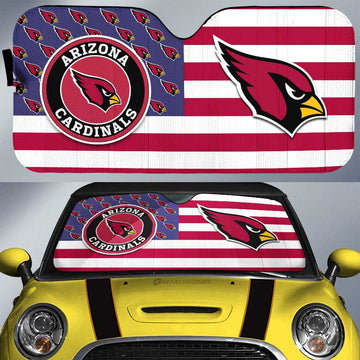 Arizona Cardinals Car Sunshade Custom US Flag Style - Gearcarcover - 1