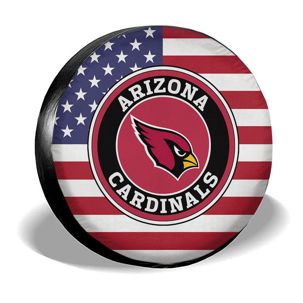 Arizona Cardinals Spare Tire Covers Custom US Flag Style - Gearcarcover - 3