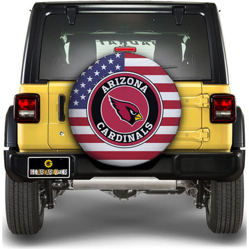 Arizona Cardinals Spare Tire Covers Custom US Flag Style - Gearcarcover - 1