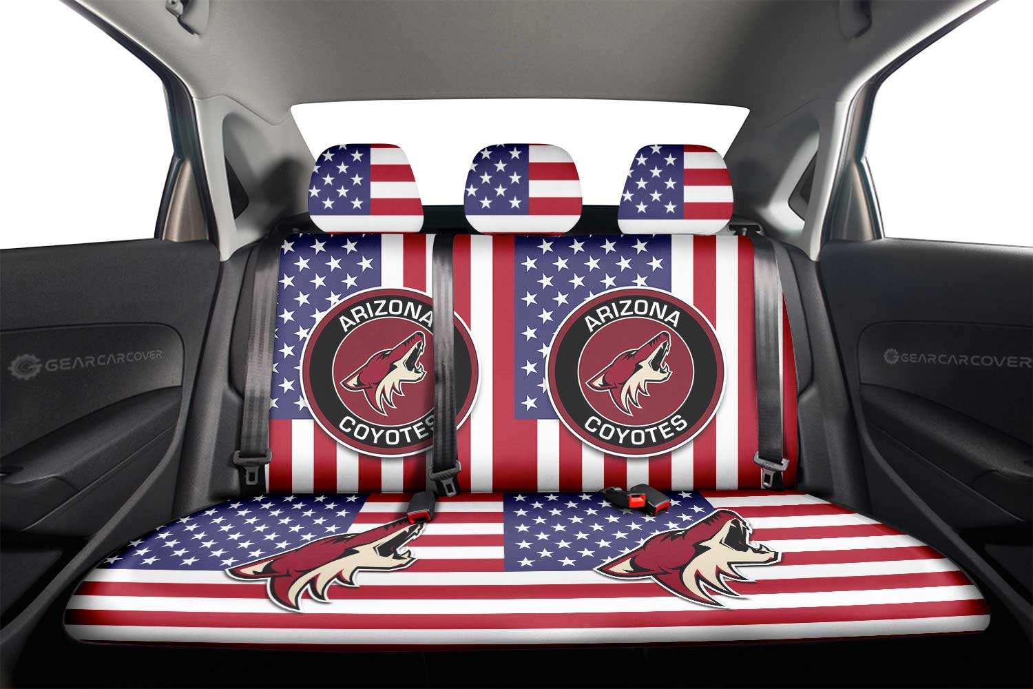Arizona Coyotes Car Back Seat Cover Custom Car Accessories - Gearcarcover - 2