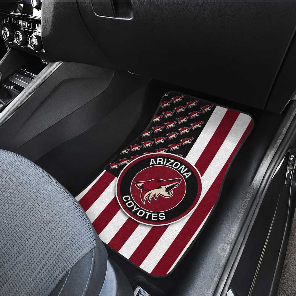 Arizona Coyotes Car Floor Mats Custom US Flag Style - Gearcarcover - 3