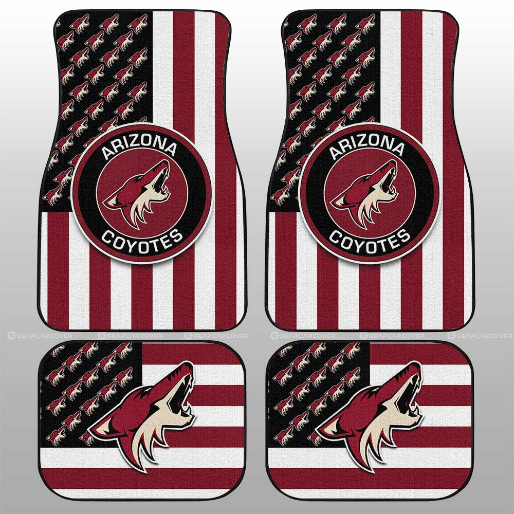 Arizona Coyotes Car Floor Mats Custom US Flag Style - Gearcarcover - 1