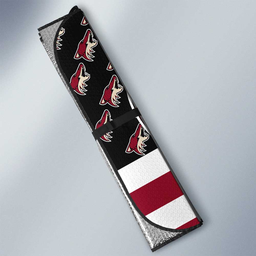 Arizona Coyotes Car Sunshade Custom US Flag Style - Gearcarcover - 3