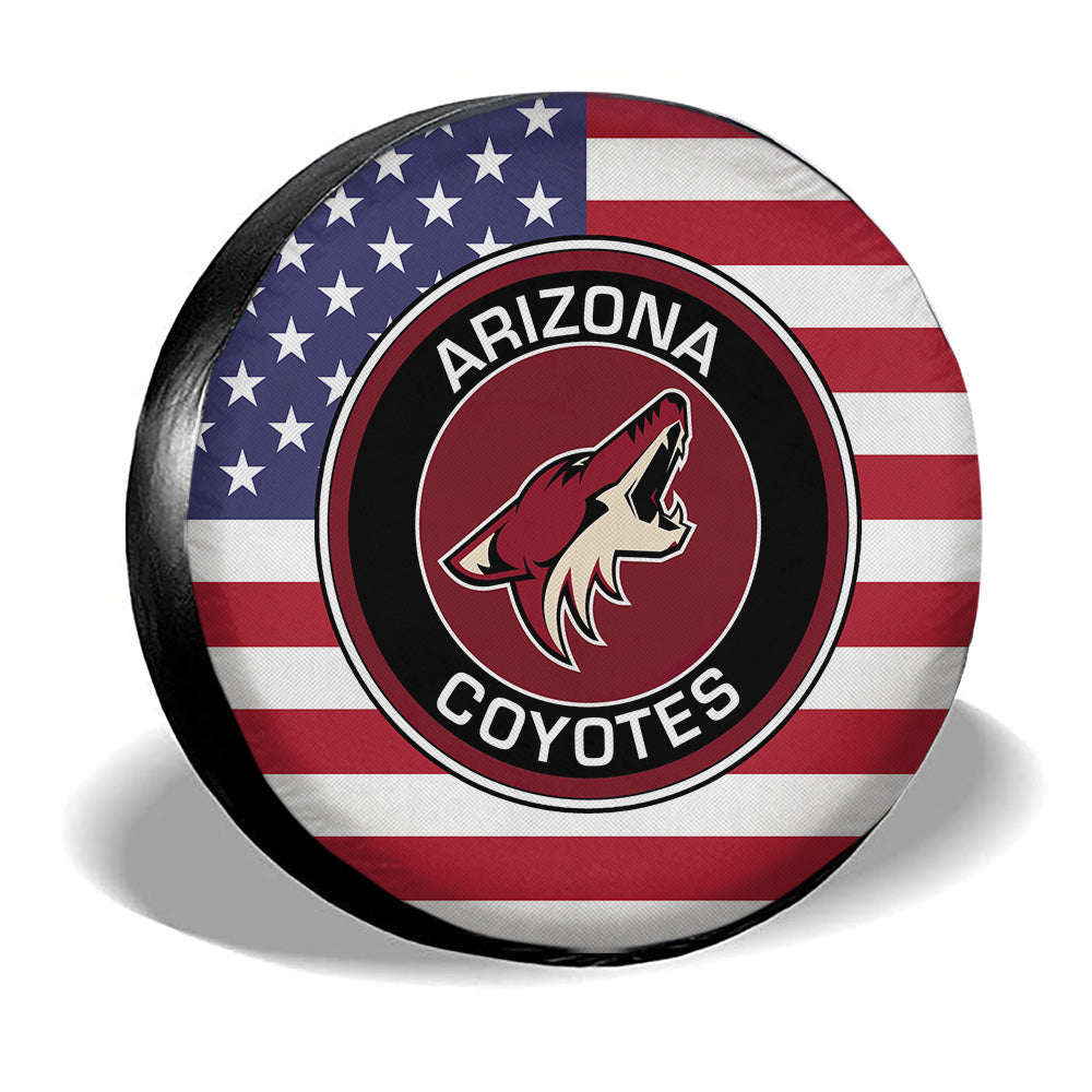 Arizona Coyotes Spare Tire Covers Custom US Flag Style - Gearcarcover - 3