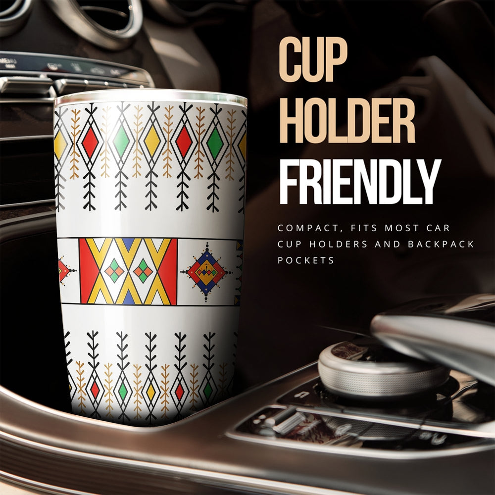 Asiri Pattern Tumbler Cup Custom Traditional Qatar Car Accessories - Gearcarcover - 2