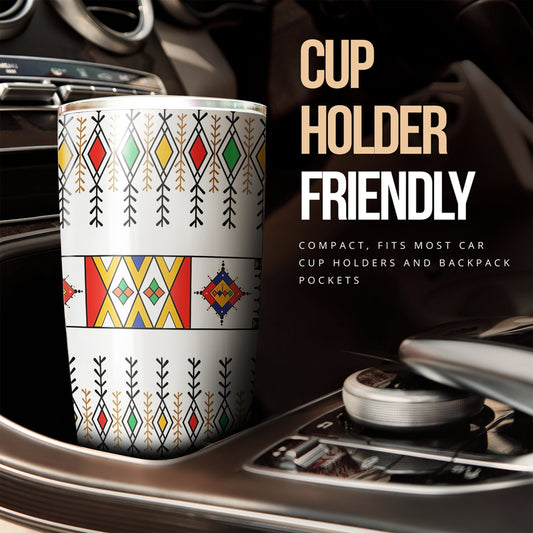 Asiri Pattern Tumbler Cup Custom Traditional Qatar Car Accessories - Gearcarcover - 2