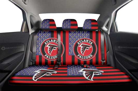 Atlanta Falcons Car Back Seat Cover Custom US Flag Style - Gearcarcover - 2