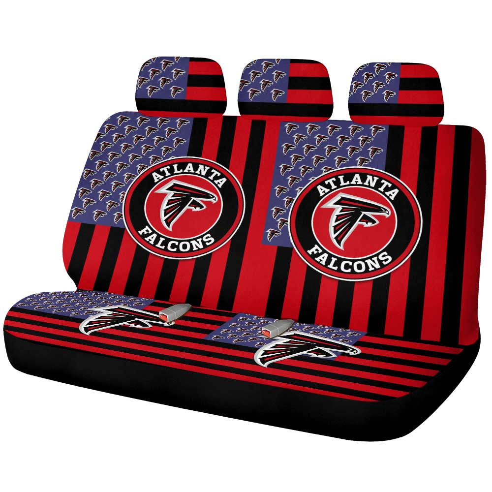 Atlanta Falcons Car Back Seat Cover Custom US Flag Style - Gearcarcover - 1