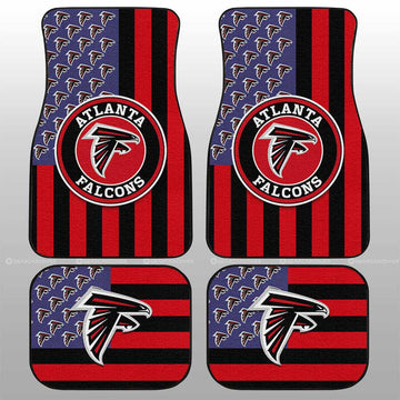 Atlanta Falcons Car Floor Mats Custom US Flag Style - Gearcarcover - 1