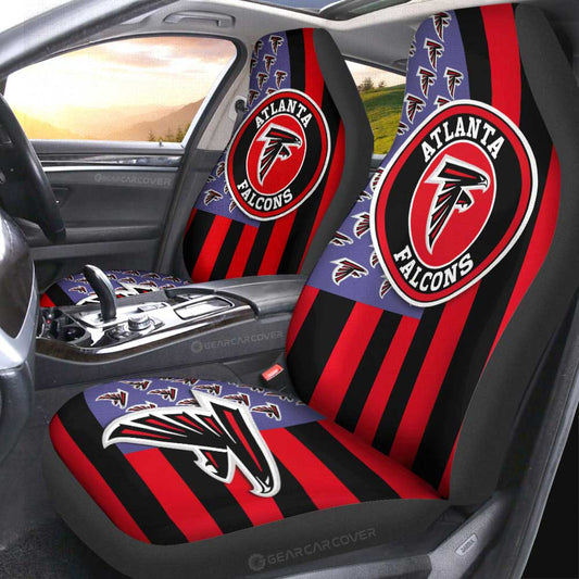 Atlanta Falcons Car Seat Covers Custom US Flag Style - Gearcarcover - 2