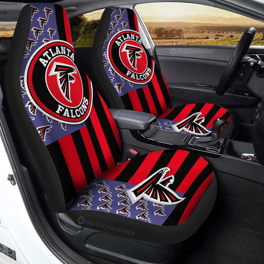 Atlanta Falcons Car Seat Covers Custom US Flag Style - Gearcarcover - 1