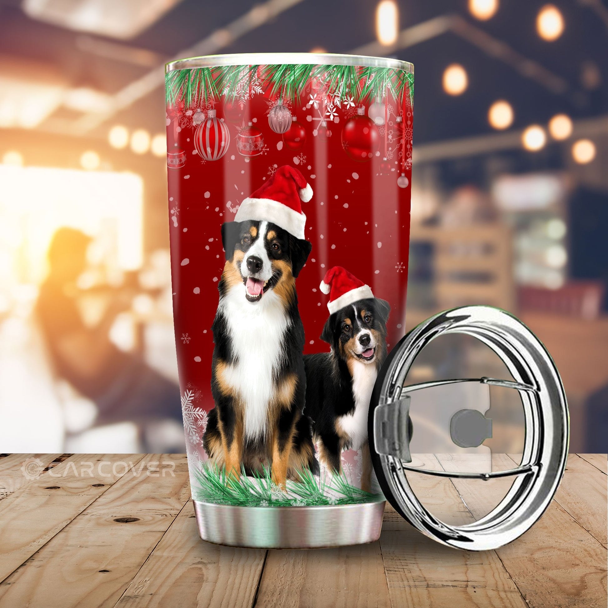 Australian Shepherds Christmas Tumbler Cup Custom Car Accessories For Dog Lovers - Gearcarcover - 2