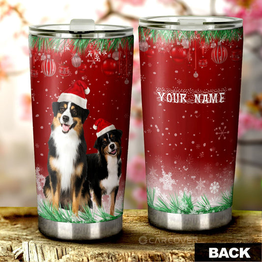 Australian Shepherds Christmas Tumbler Cup Custom Car Accessories For Dog Lovers - Gearcarcover - 1