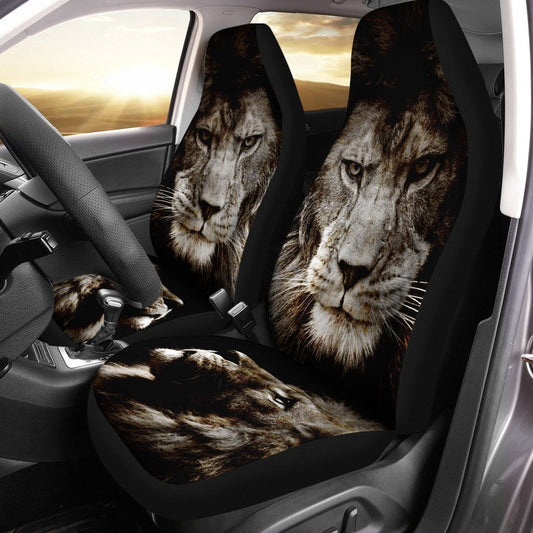 Awesome Lion Car Seat Covers Custom Gift Idea For Dad - Gearcarcover - 1