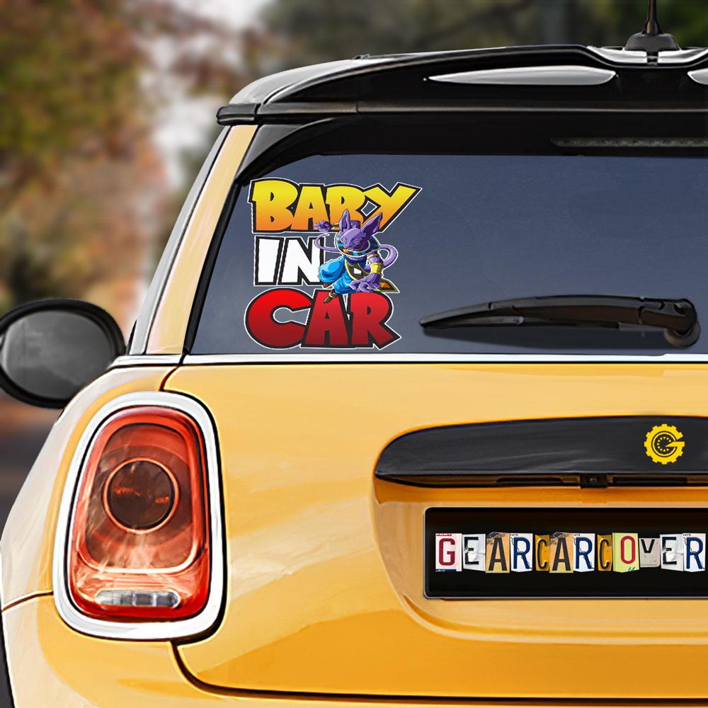 Baby In Car Beerus Car Sticker Custom Dragon Ball Anime Car Accessories - Gearcarcover - 1
